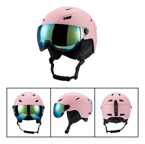 Casco De Seguridad, Tabla De Snowboard, Extraíble, Integrado Color Rosa Claro Talla M55-58cm