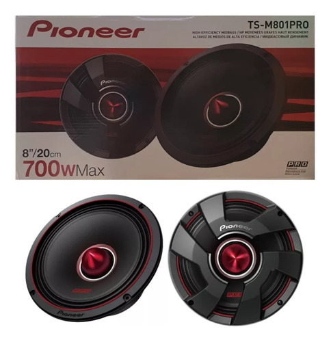  Medios Pioneer Ts-m801pro 700w 8pulgadas