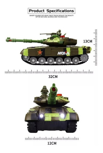 Imagen 5 de 7 de Tanque De Guerra A Control Remoto Moka Bateria Recargable