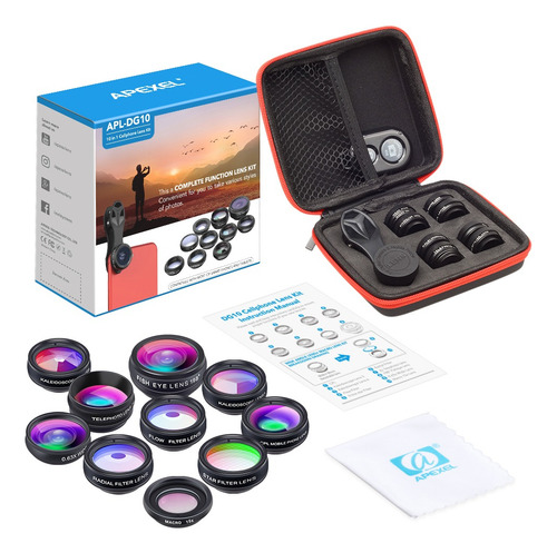 Kit De Fotografía Con Lente Macro Gran Angular Apexel Para T