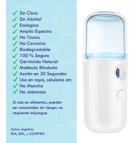 4 Sanitizantes Para Capsulas Más 2 Nano Difusor Humidificado