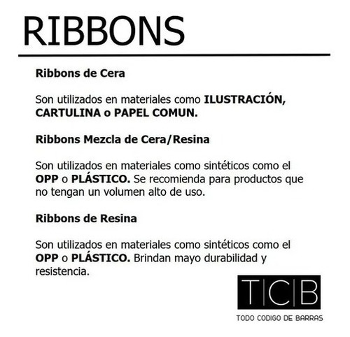 Imagen 2 de 4 de Ribbon Cera Premium - 110x74 - Zebra Sato Datamax Tsc
