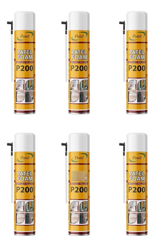 Pack 6 Espuma Expansiva De Poliuretano Pu 750 Ml Patel