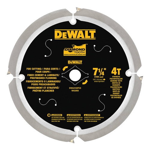 Imagen 1 de 4 de Disco Sierra Corte Fibrocemento 7-1/4' Dewalt Dwa3193pcd