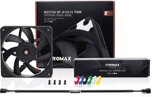 Ventilador Noctua Nf-a12x15 Pwm Chromax.black.swap, 120x15mm