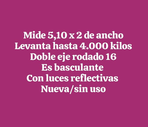 Mide 5.10 X 2 De Ancho.levanta Hasta 4mil Kilos.doble Ejer16
