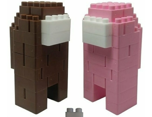 Muñeco Among Us Set X2 + Hueso Tripulante Impostor Ladrillos