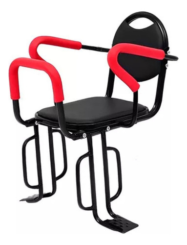 Asiento Trasero De Bicicleta Con Reposapiés De Metal Negro