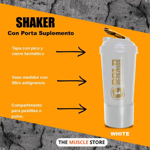 Imagen 5 de 10 de Shaker Gold Nutrition Vaso Mezaclador De Proteinas