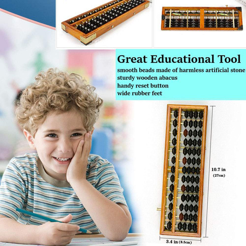 Soroban De Madera Abacus Hexing, 13 Columnas, Estilo Vintage