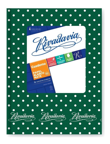 Cuaderno Rivadavia T/d 50h Ray Lunares Verde