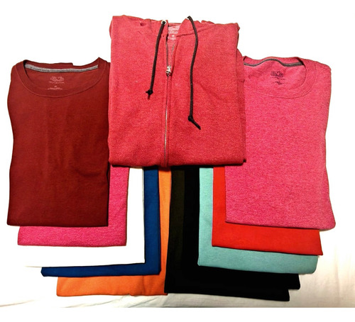 10 Playeras + 1 Sudadera Fruit Of The Loom, Hombre, Talla M (Usado)