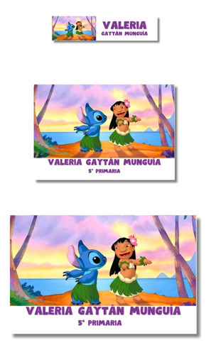Etiquetas Pegatinas Stickers Escolares Nombre Lilo Y Stitch