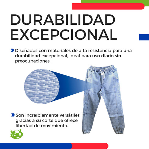 Pantalón Denim Para Hombre Jogger Elástico Algodón Casual