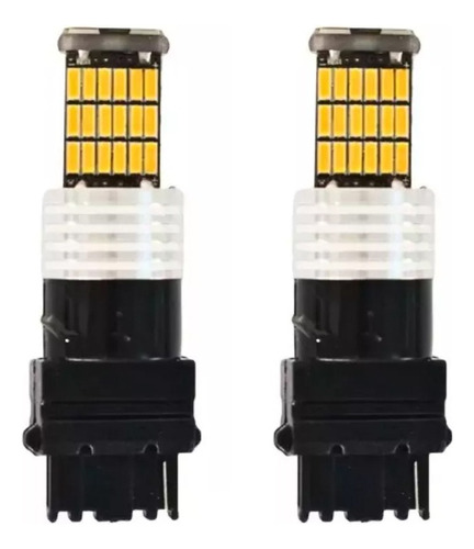 X2 Ampolleta 45 Led P27w T25 Canbus 1 Contacto Ambar 12v 24v