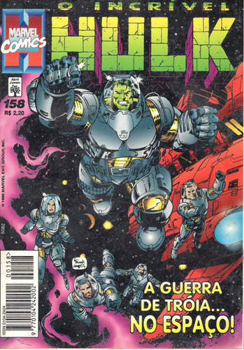 O Novo Incrível Hulk N° 158 - 84 Páginas Em Português - Editora Abril - Formato 13,5 X 19 - Capa Mole - 1996 - Bonellihq Cx03 Abr24