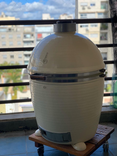 Imagen 5 de 10 de Parrilla Kamado Kb10 Blanco Horno Ahumador Grande