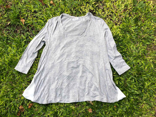 Camiseta Remera Algodón Gris Con Blanco (d2) Caviar