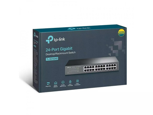 Switch Tp-link Gigabit Con Cable De 24 Puertos Tl-sg1024d