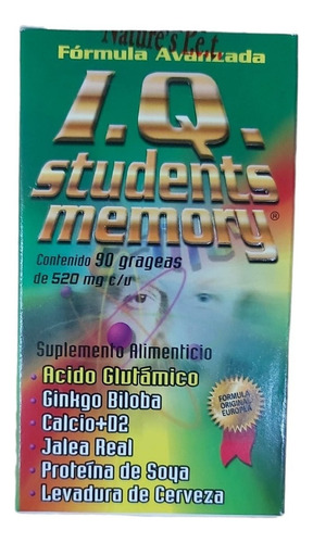 I.q. Students Memory 90 Capsulas De 520 C/u Sabor Sin sabor