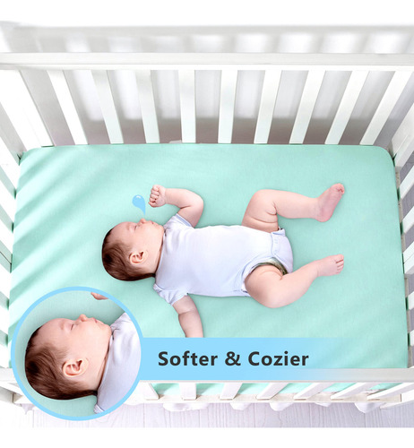 Tillyou Jersey Knit Stretchy Pack N Play Sheets Fitted, Ultr