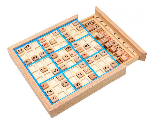 Juego De Mesa De Sudoku De Madera Para Niños, Azul