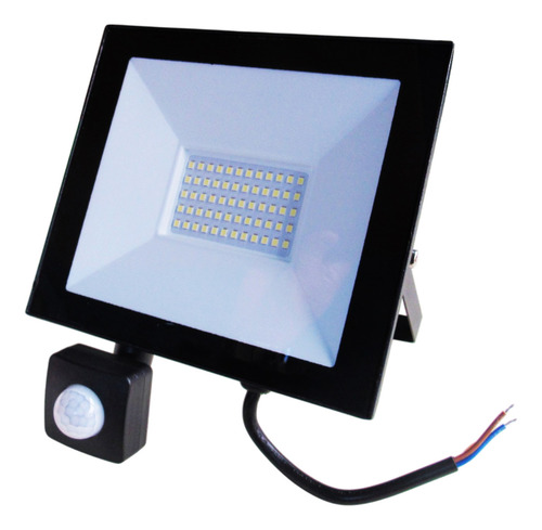 2 Pack Reflector Led 100w Con Sensor Movimiento Exterior Mg Carcasa Negra Luz Luz Fría 6500k