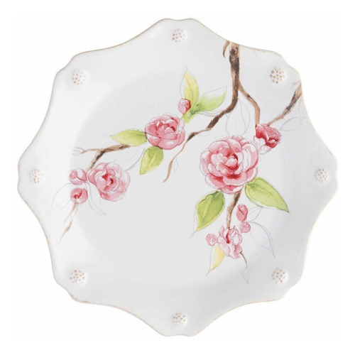 Baya Thread Floral Sketch Camellia Postre Plato