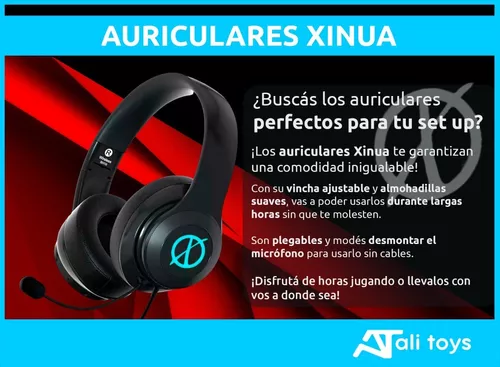 Auriculares Gamer Xinua Bluetooth Rgb Micrófono Desmontable