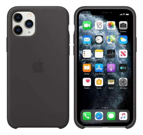 Case Silicona Negro Para iPhone 11 Pro Freecellshop