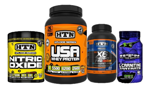 Usa Whey Protein + Nitric Oxide + X6 Thermo + Carnitina Htn