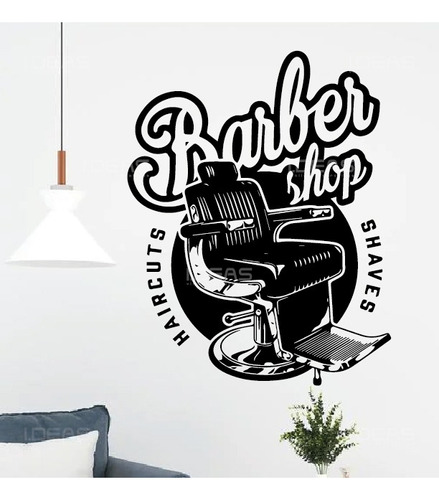 Vinilo Decorativo Barbershop Hair Cuts Babero Estética 