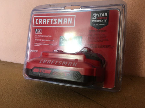 Batería Ion Litio De 20v De 2.0ah Craftsman Cmcb202 Sellado (Usado)