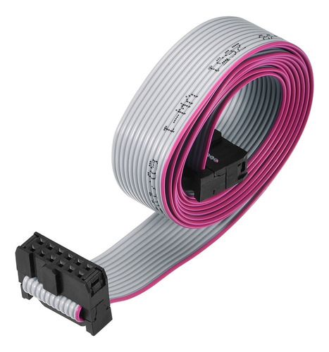 Cable Plano Flexible Idc 12 Pin Conector Fc/fc Tipo A Gris