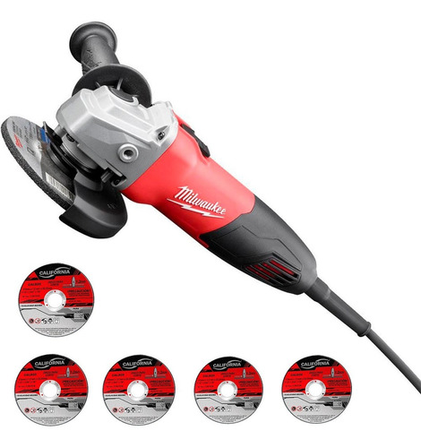 Esmeriladora Angular Milwaukee 6130-33 Roja 750 W 120 V Color Rojo