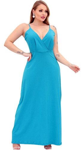 Vestido Longo Alça Soltinho Algodão Moda Verão Moda Feminina