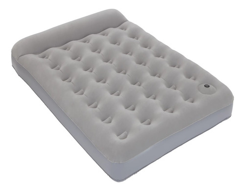 Colchón Inflable Coleman Doble Con Inflador De Pie Gris