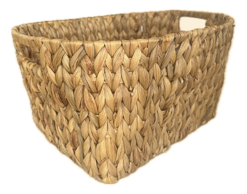 Caja Almacenadora Mimbre Jacinto Rectangular Artesanal 37 Cm
