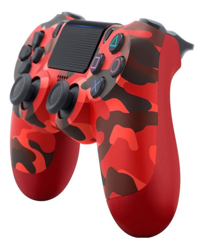 Joystick Para Ps4 Camuflado Rojo Red Juego Batalla Rojo