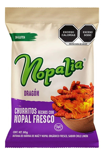7 Pack Churrito De Nopal Dragón Nopalia 80