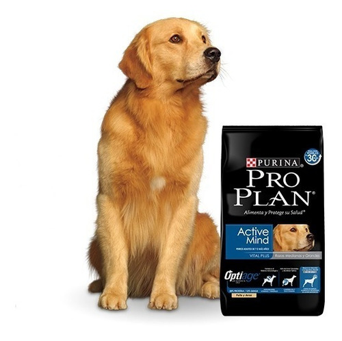 Alimento Pro Plan OptiAge Active Mind 7+ para perro senior de raza mediana y grande sabor pollo y arroz en bolsa de 13kg