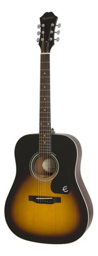 Guitarra acústica Epiphone Limited Edition FT-100 para diestros vintage sunburst brillante
