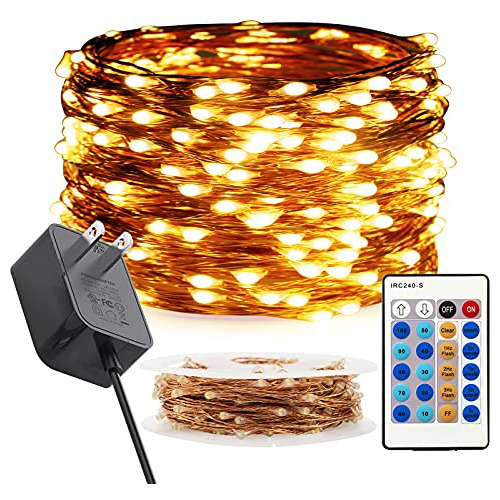 Cadena De Luces De Hadas De Cobre De 66 Pies 200 Led, L...