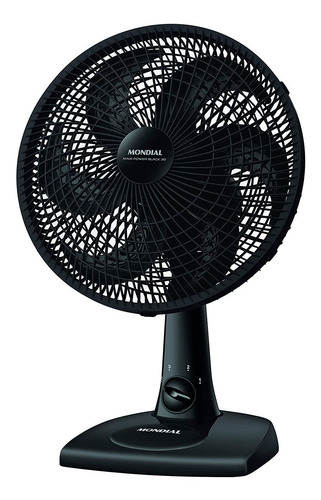 Ventilador de mesa e parede Mondial NV-15-6P-FB preto com 6 pás, 30cm de diâmetro 220V
