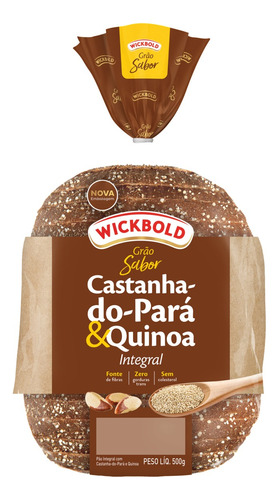 Pão Integral Castanha-do-Pará e Quinoa Wickbold Grão Sabor Pacote 500g