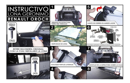 Lona Estructura Aluminio Bracco Geronimo Duster Oroch