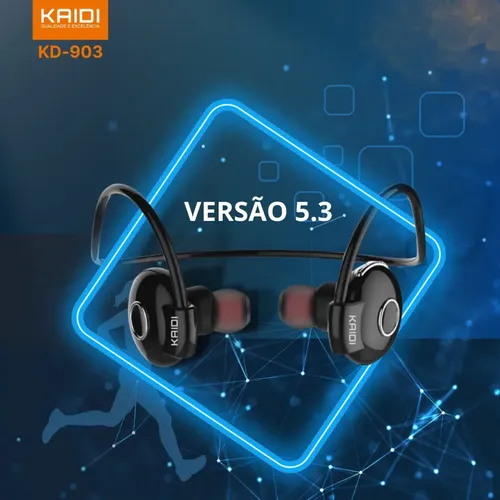 Fone Bluetooth Esportivo Kaidi Kd-903 Cor Preto