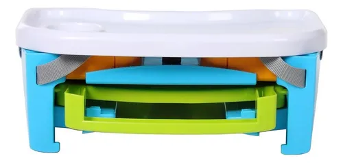 Silla De Comer Plegable Portátil Para Bebés Color Blanco Silla Infantil