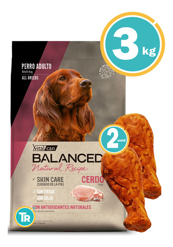 Alimento Vitalcan Balanced Exclusive Recipe para perro adulto todos los tamaños sabor cerdo y arroz en bolsa de 3kg