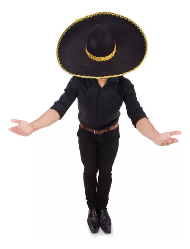 Autêntico Chapéu Mexicano Charro Mariachi Fiesta 2 Peças.